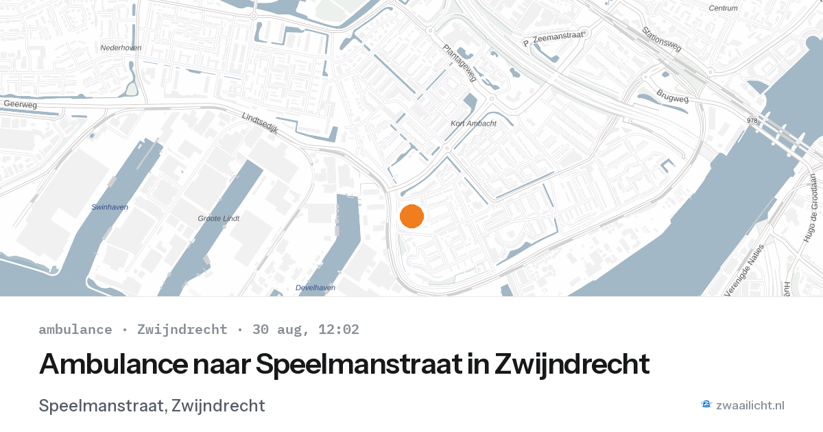 Ambulance naar Speelmanstraat in Zwijndrecht — 30 aug 2026