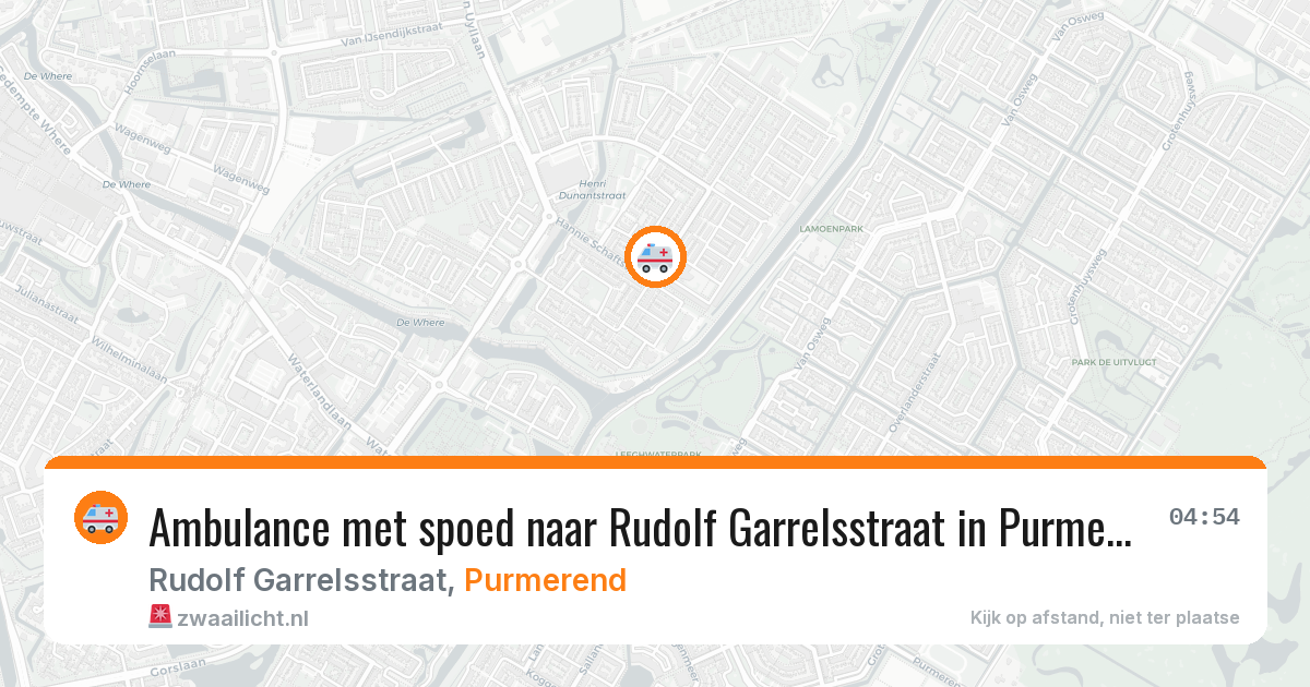 Ambulance met spoed naar Rudolf Garrelsstraat in Purmerend — 18 mei 2026
