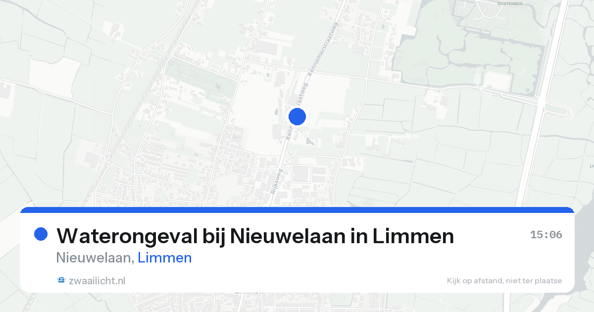 Waterongeval bij Nieuwelaan in Limmen — 14 aug 2026