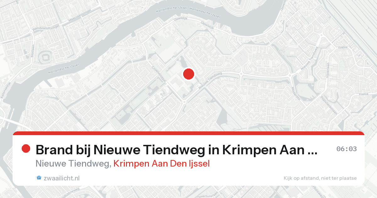 Brand bij Nieuwe Tiendweg in Krimpen Aan Den Ijssel — 22 aug 2026