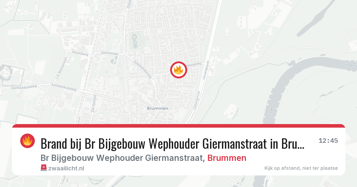 Brand bij Br Bijgebouw Wephouder Giermanstraat in Brummen — 6 jul 2026