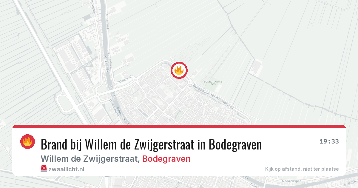 Brand bij Willem de Zwijgerstraat in Bodegraven — 22 jun 2026