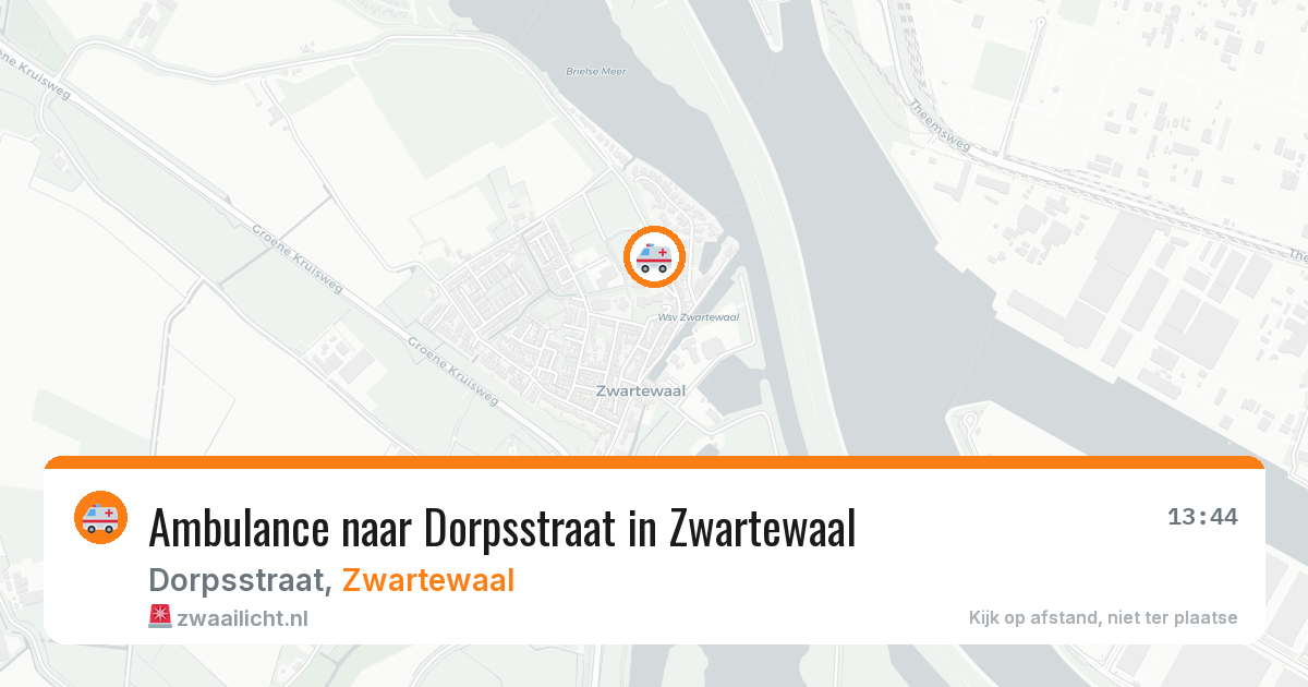 Ambulance naar Dorpsstraat in Zwartewaal — 5 aug 2026