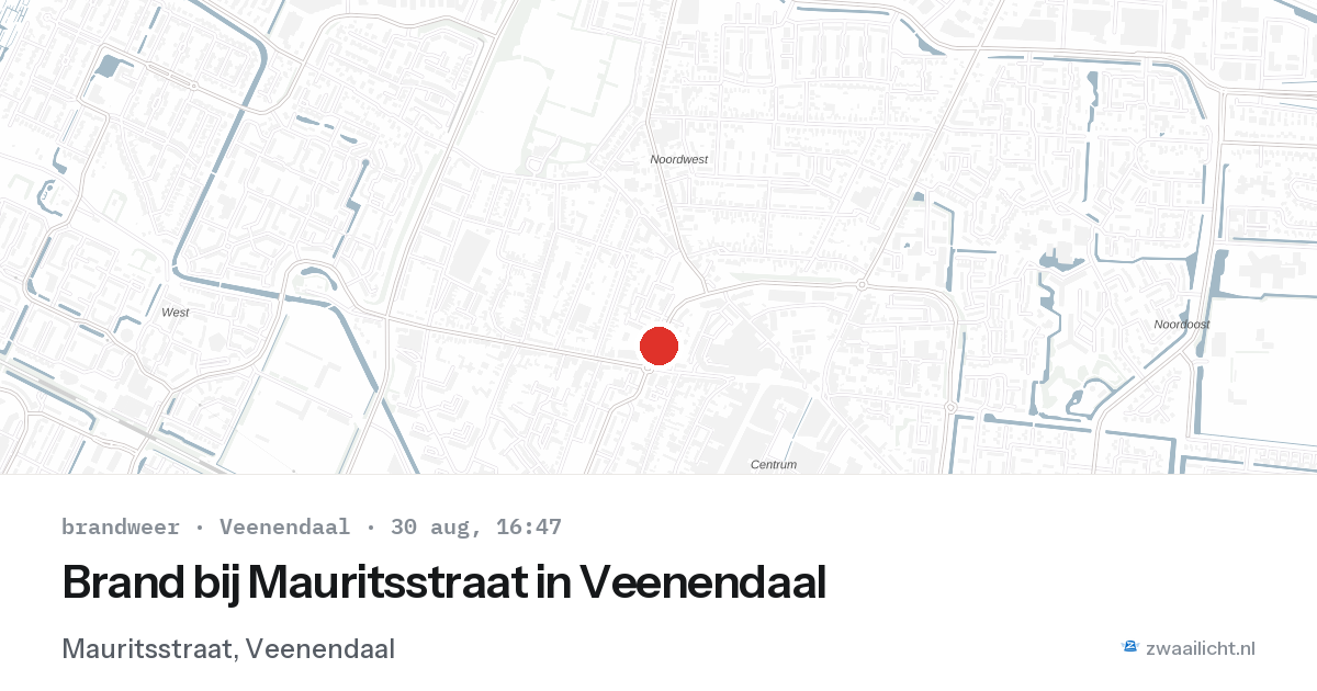 Brand bij Mauritsstraat in Veenendaal — 30 aug 2026