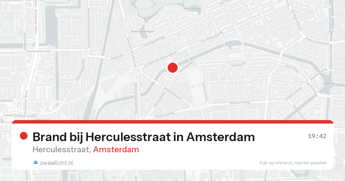 Brand bij Herculesstraat in Amsterdam — 16 aug 2026