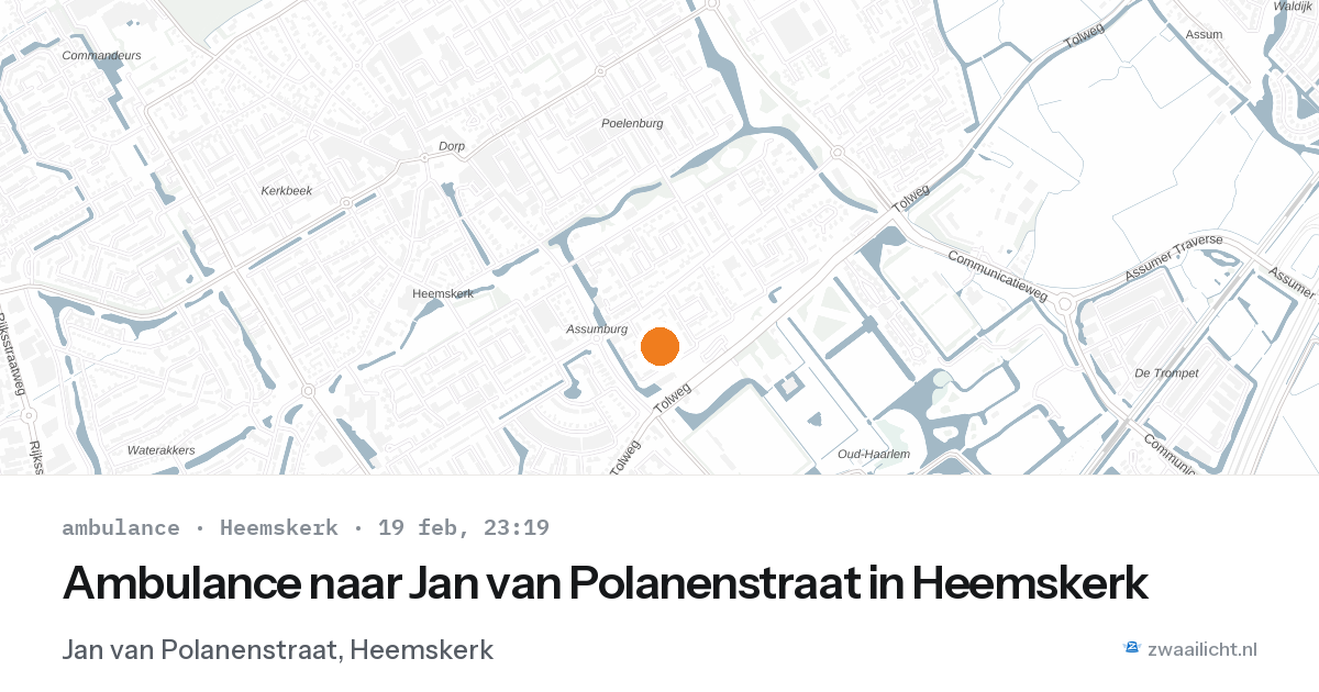 Ambulance naar Jan van Polanenstraat in Heemskerk — 19 feb 2026