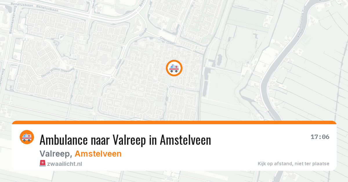 Ambulance naar Valreep in Amstelveen — 10 mei 2026