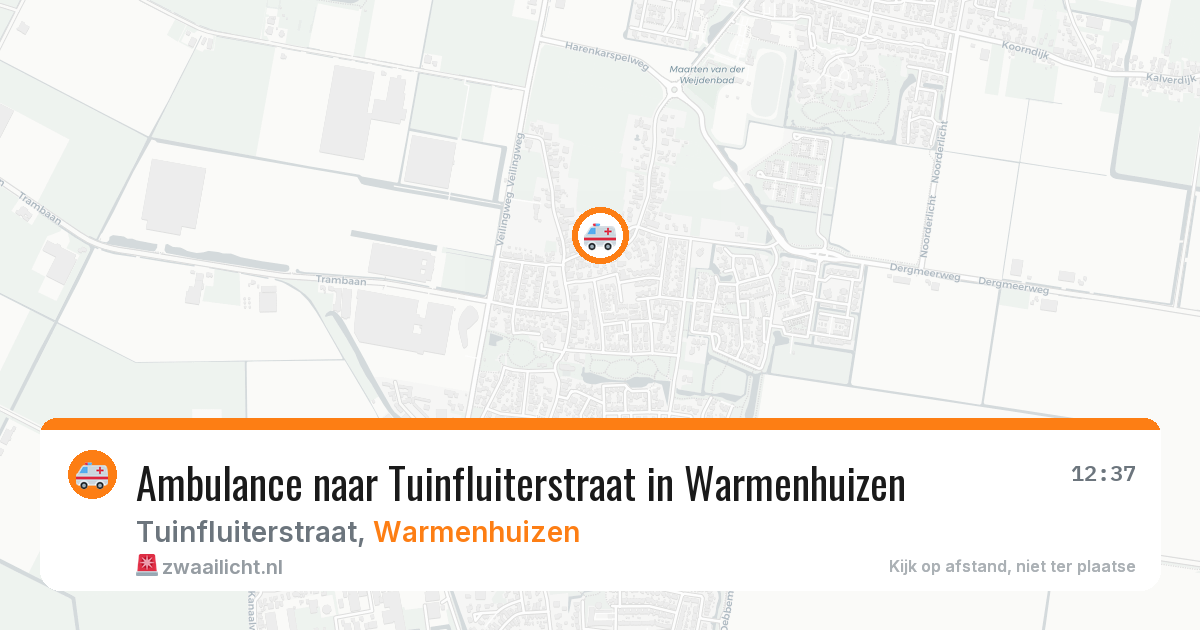 Ambulance naar Tuinfluiterstraat in Warmenhuizen — 9 jul 2026