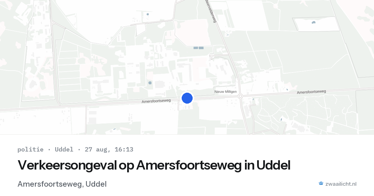 Verkeersongeval op Amersfoortseweg in Uddel — 27 aug 2026