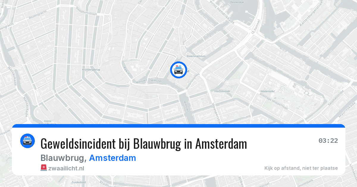 Geweldsincident bij Blauwbrug in Amsterdam — 14 jun 2026