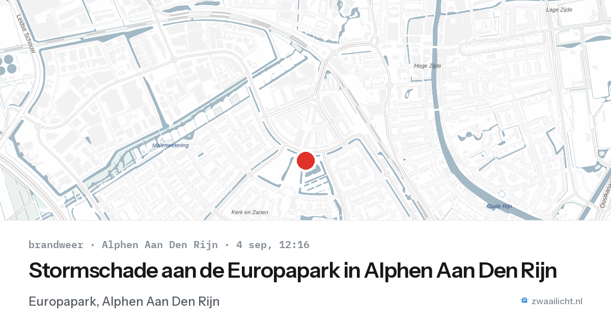 Stormschade aan de Europapark in Alphen Aan Den Rijn — 4 sep 2026