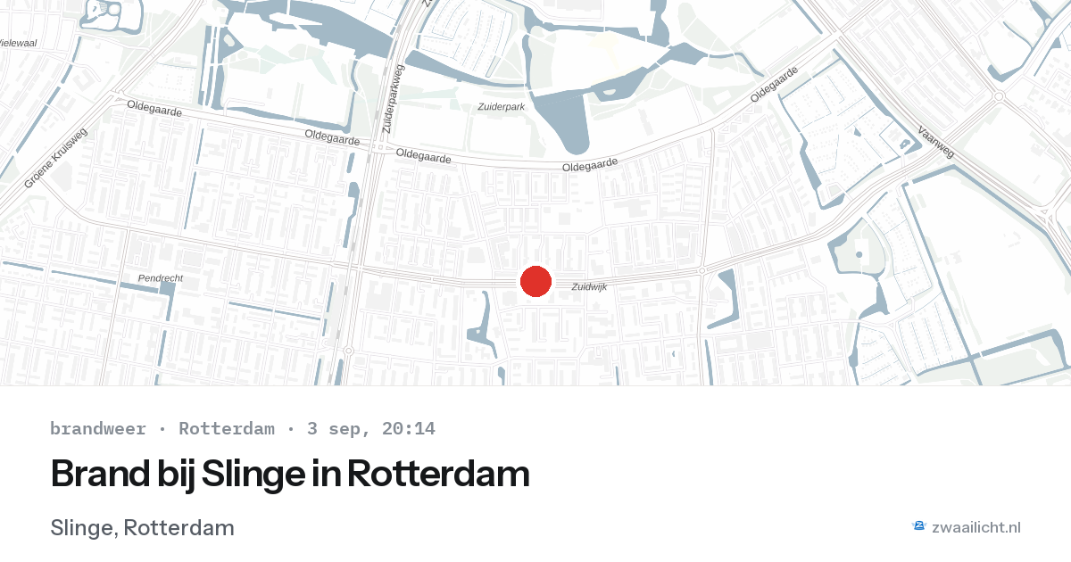 Brand bij Slinge in Rotterdam — 3 sep 2026