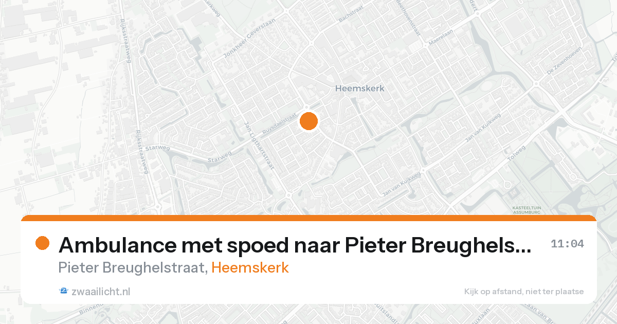 Ambulance met spoed naar Pieter Breughelstraat in Heemskerk — 5 jun 2026