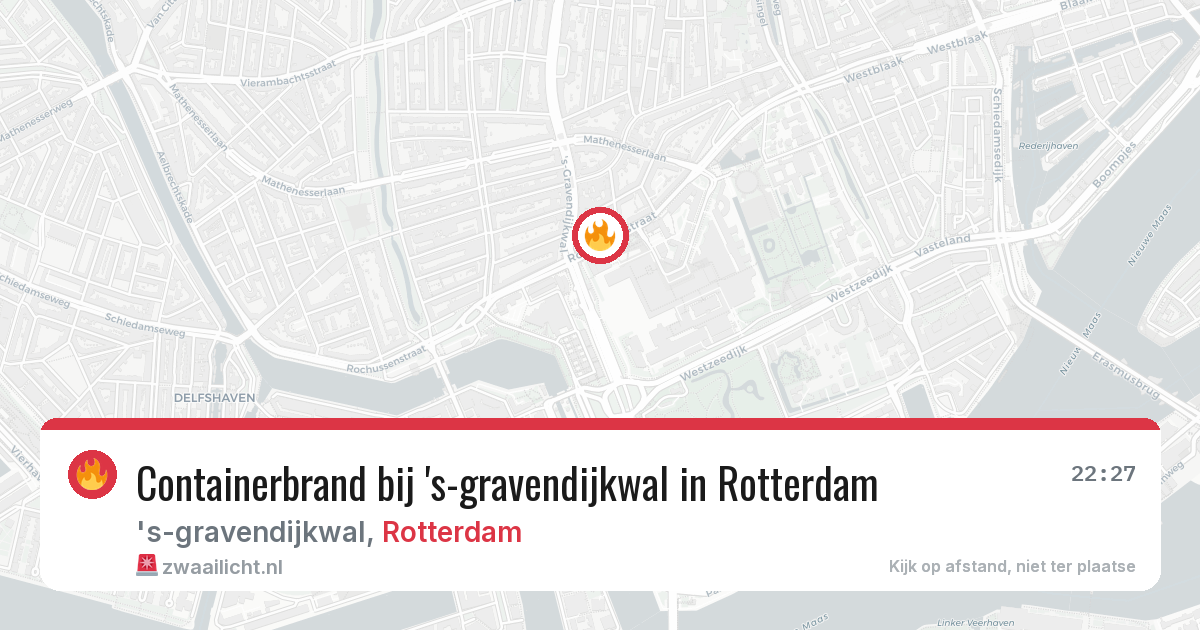 Containerbrand bij 's-gravendijkwal in Rotterdam — 31 mrt 2026