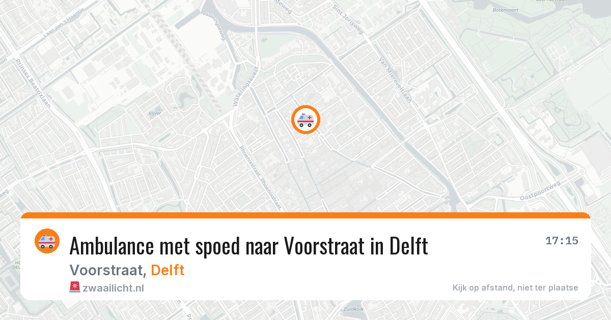 Ambulance met spoed naar Voorstraat in Delft — 16 mrt 2026