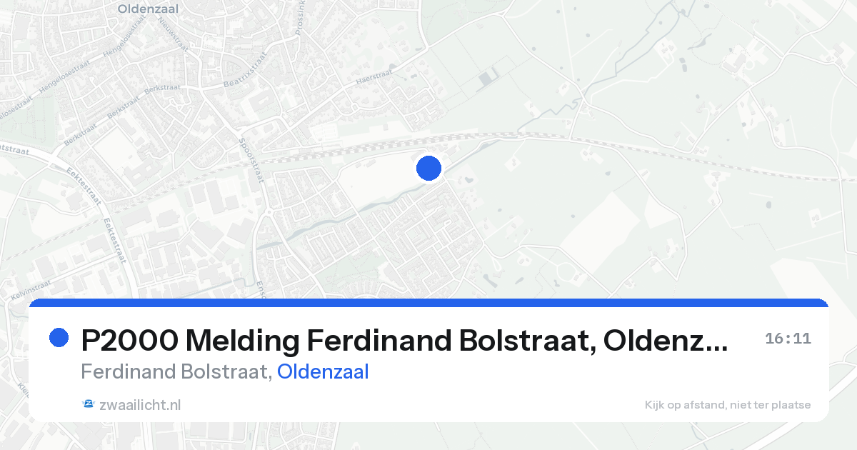 P2000 Melding Ferdinand Bolstraat, Oldenzaal — 14 aug 2026