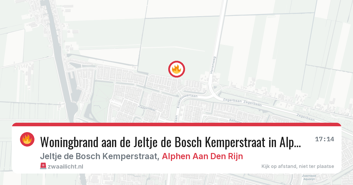 Woningbrand aan de Jeltje de Bosch Kemperstraat in Alphen Aan Den Rijn — 11 apr 2026