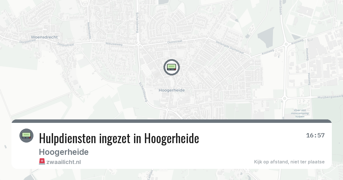 Hulpdiensten ingezet in Hoogerheide — 11 jun 2026 | 🚨 Zwaailicht.nl