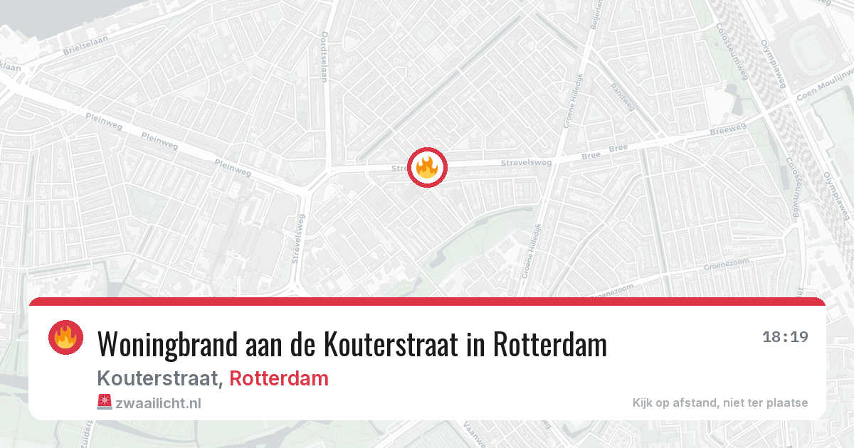 Woningbrand aan de Kouterstraat in Rotterdam — 23 mei 2026