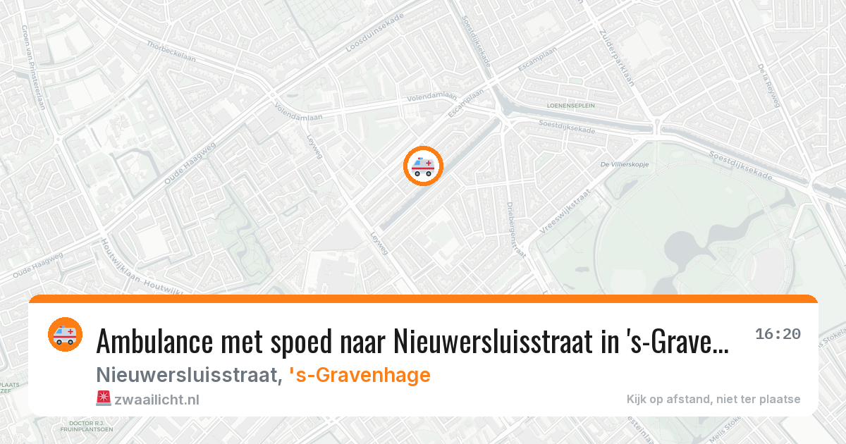 Ambulance met spoed naar Nieuwersluisstraat in 's-Gravenhage — 12 aug 2026