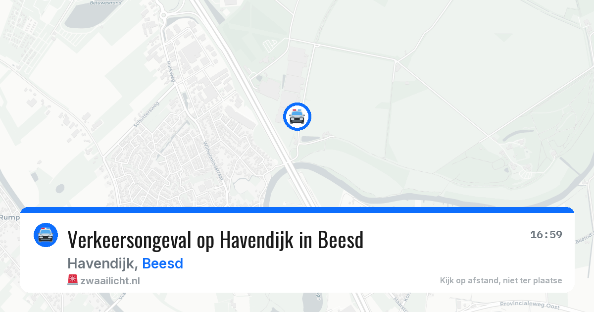 Verkeersongeval op Havendijk in Beesd — 16 apr 2026