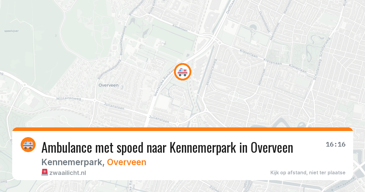 Ambulance met spoed naar Kennemerpark in Overveen — 4 aug 2026