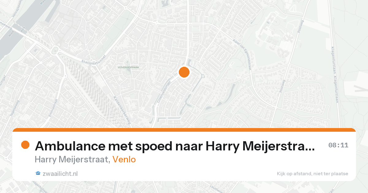 Ambulance met spoed naar Harry Meijerstraat in Venlo — 18 aug 2026