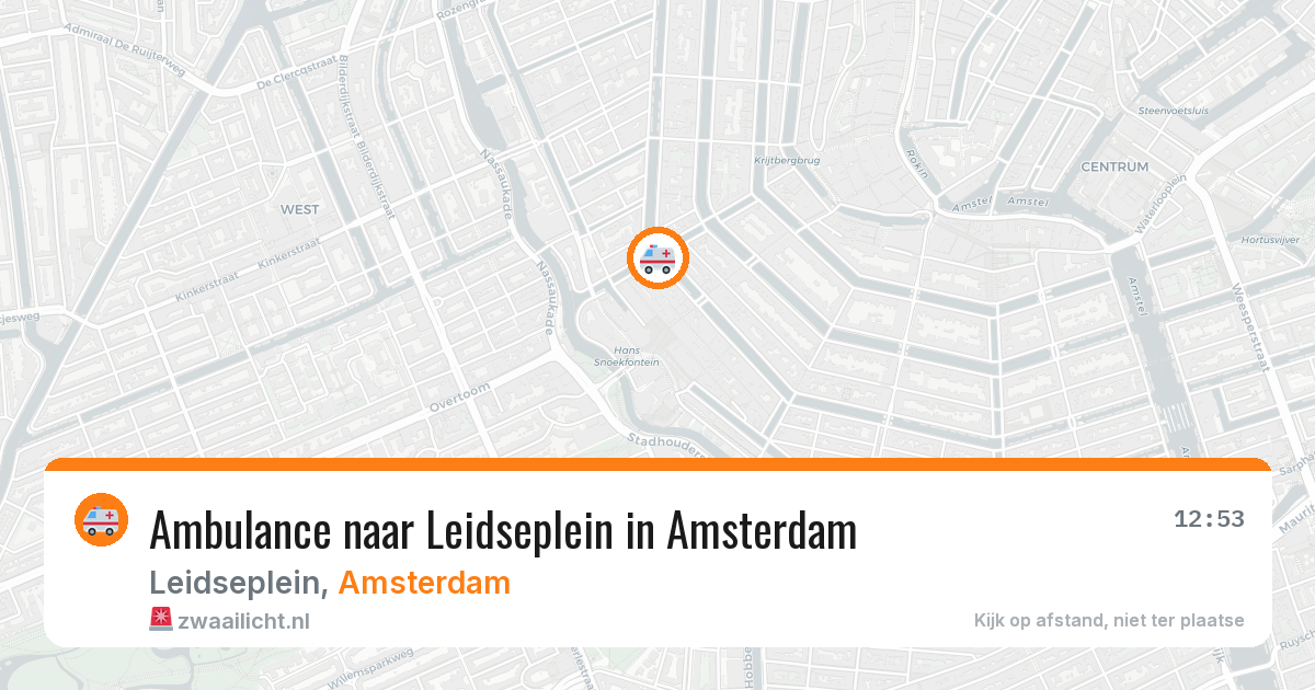 Ambulance naar Leidseplein in Amsterdam — 4 jun 2026