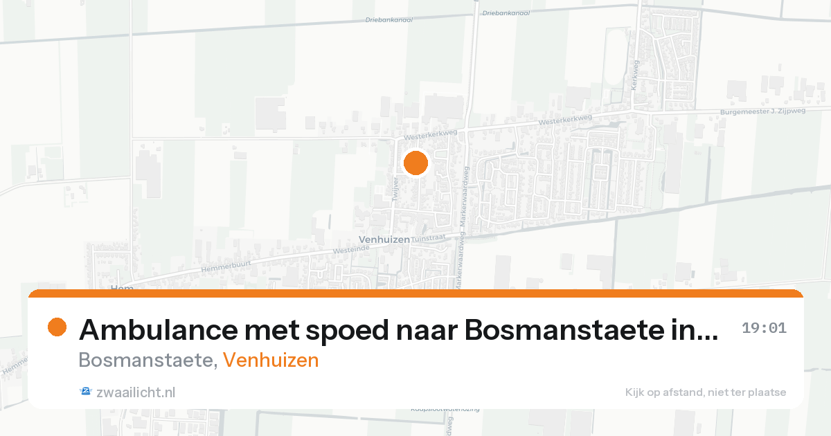 Ambulance met spoed naar Bosmanstaete in Venhuizen — 26 mei 2026
