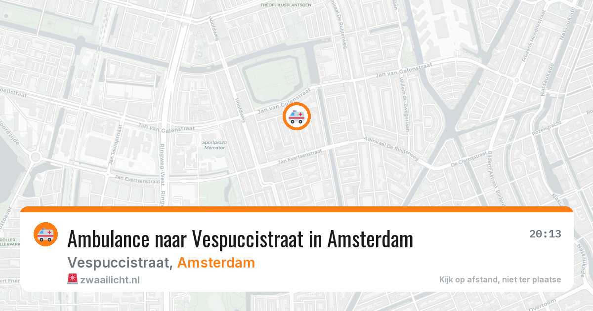 Ambulance naar Vespuccistraat in Amsterdam — 24 jun 2026