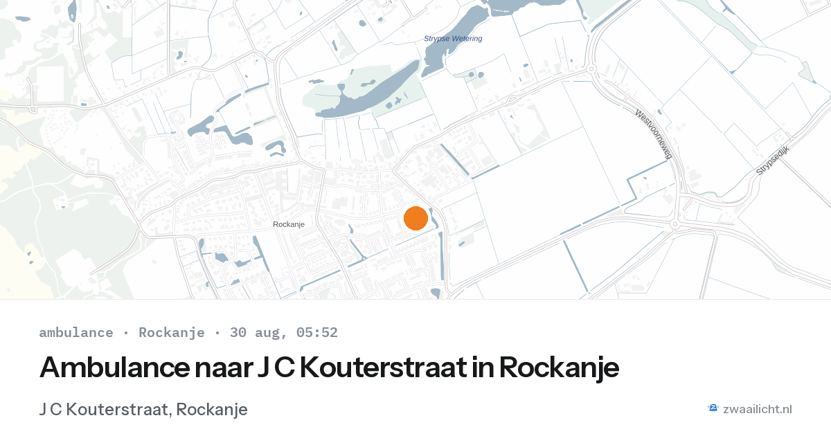 Ambulance naar J C Kouterstraat in Rockanje — 30 aug 2026