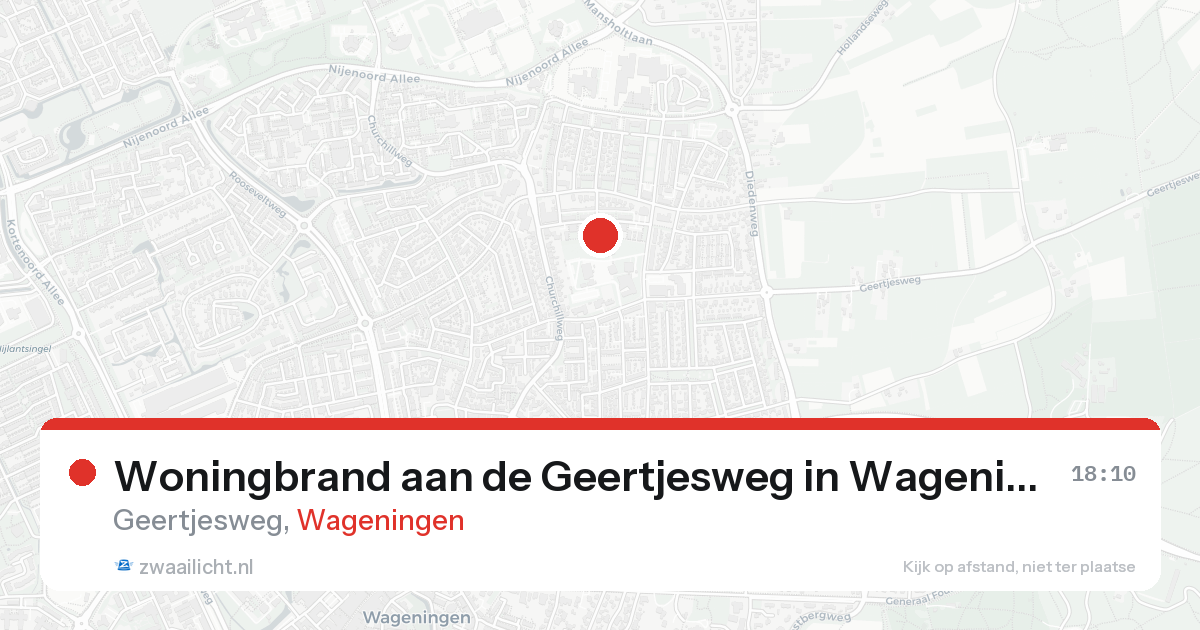 Woningbrand aan de Geertjesweg in Wageningen — 30 apr 2026