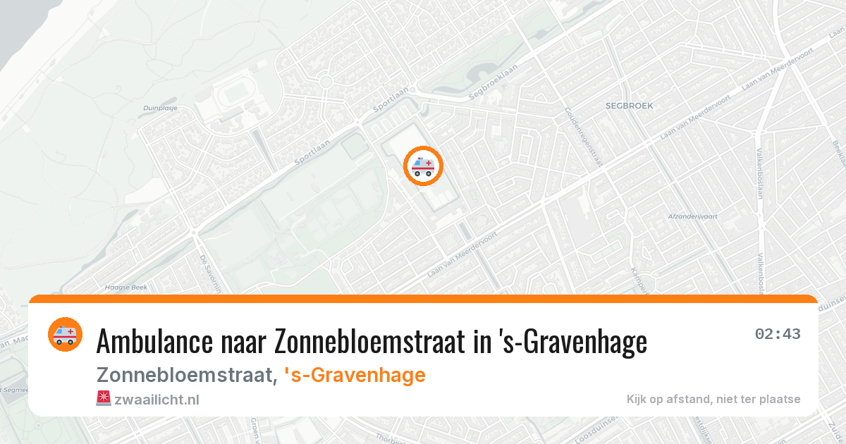 Ambulance naar Zonnebloemstraat in 's-Gravenhage — 14 aug 2026