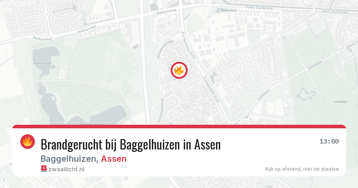 Brandgerucht bij Baggelhuizen in Assen — 7 aug 2026