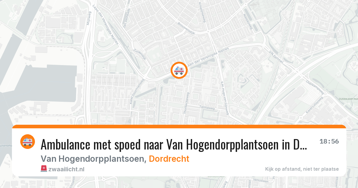 Ambulance met spoed naar Van Hogendorpplantsoen in Dordrecht — 9 apr 2026