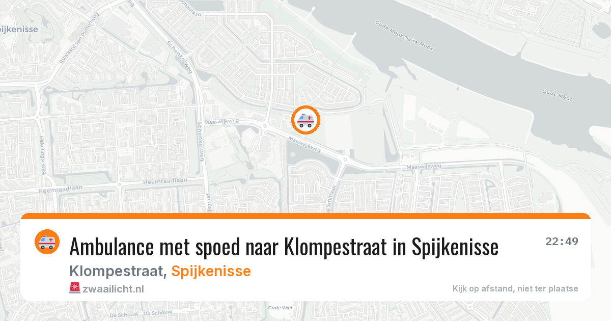 Ambulance met spoed naar Klompestraat in Spijkenisse — 28 jul 2026