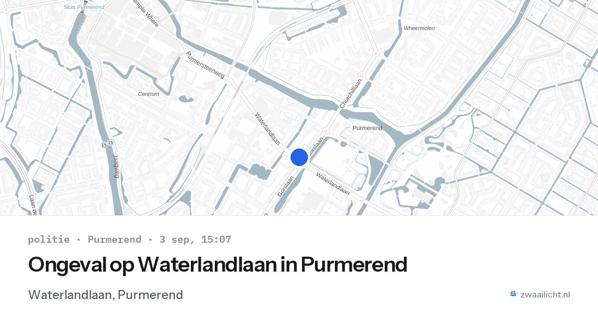 Ongeval op Waterlandlaan in Purmerend — 3 sep 2026