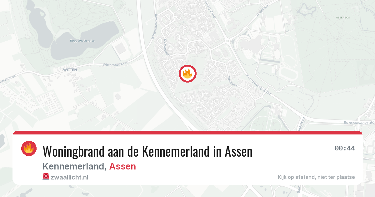 Woningbrand aan de Kennemerland in Assen — 24 jul 2026