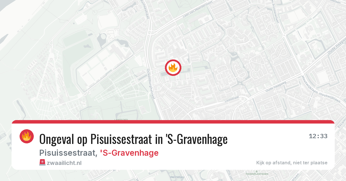 Ongeval op Pisuissestraat in 'S-Gravenhage — 12 aug 2026