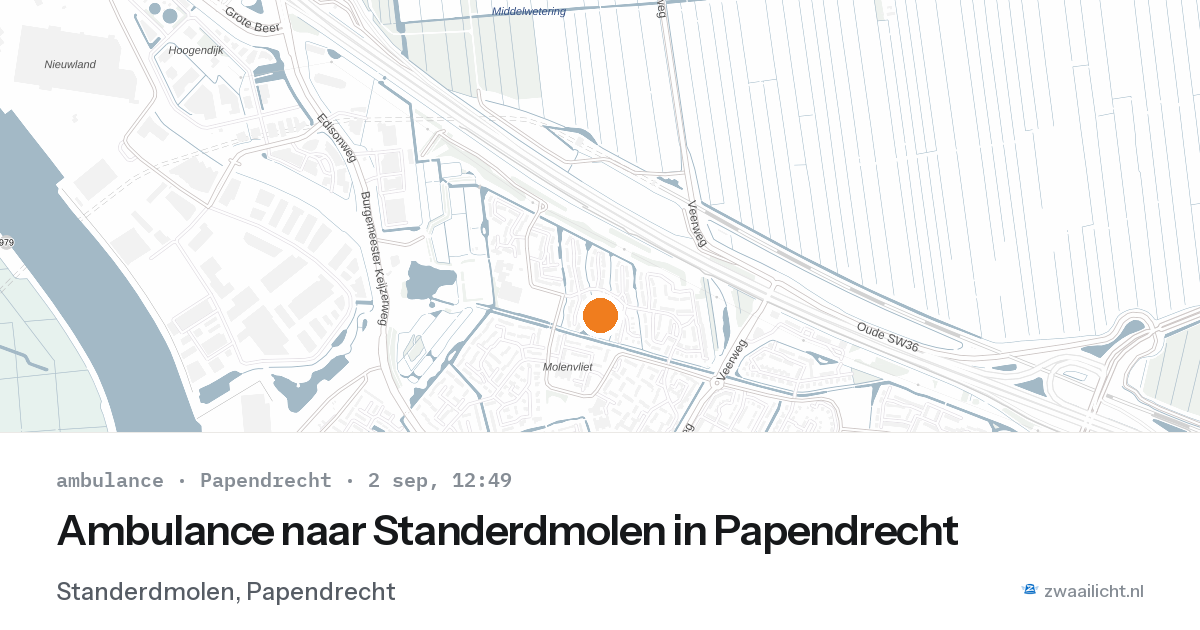 Ambulance naar Standerdmolen in Papendrecht — 2 sep 2026