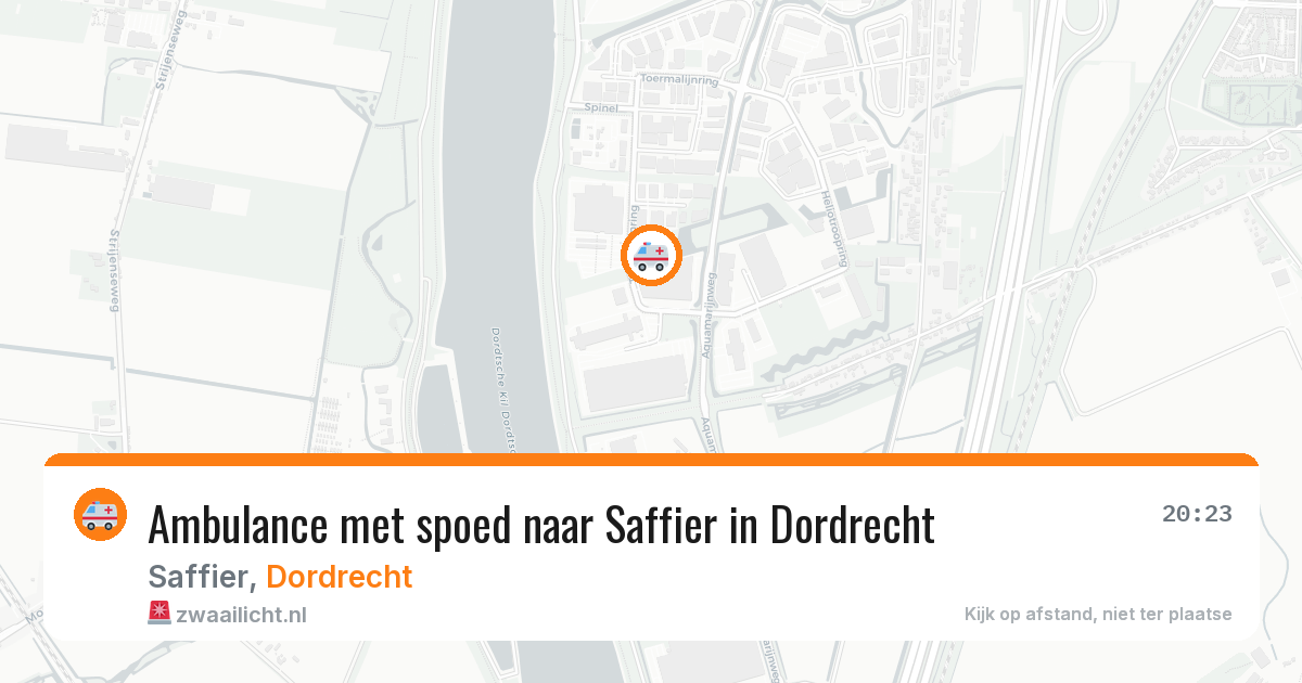 Ambulance met spoed naar Saffier in Dordrecht — 1 jun 2026