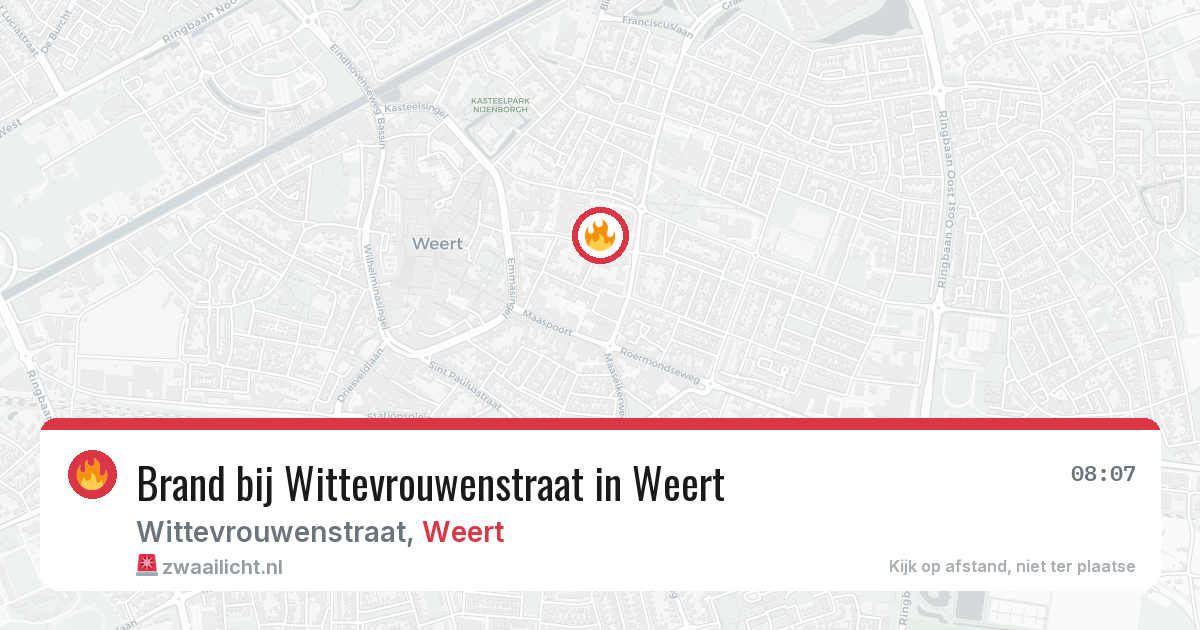 Brand bij Wittevrouwenstraat in Weert — 25 mei 2026