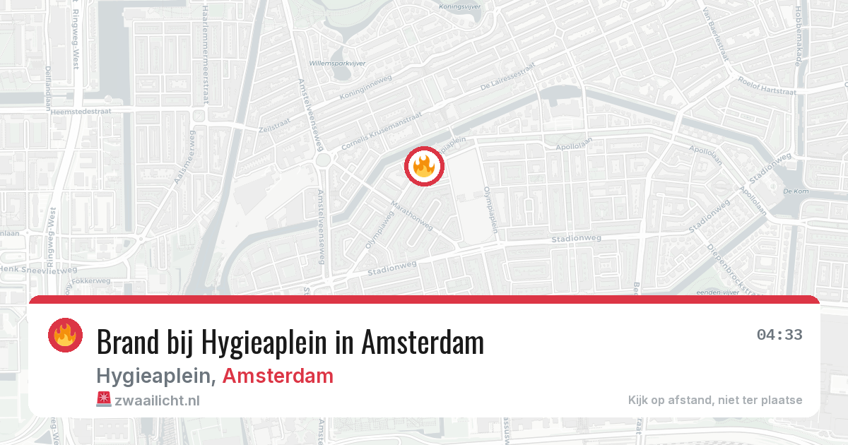 Brand bij Hygieaplein in Amsterdam — 24 mrt 2026