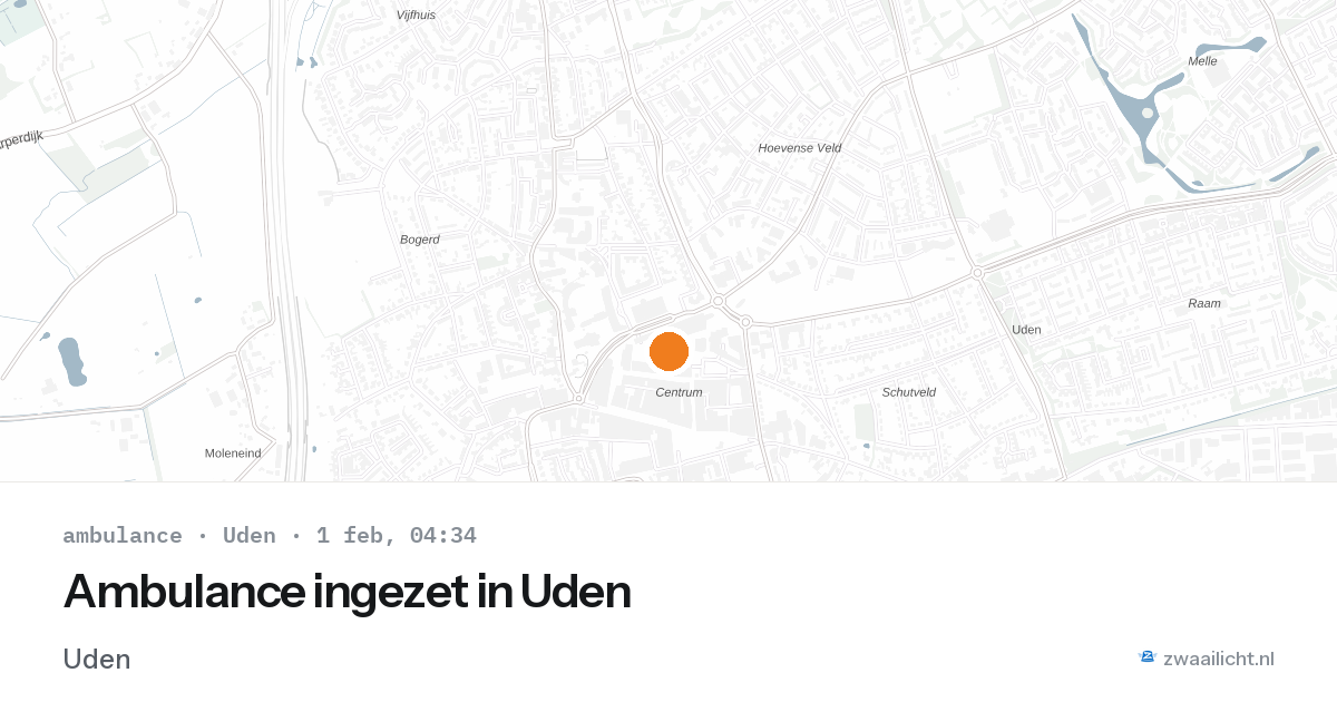 Ambulance ingezet in Uden — 1 feb 2026