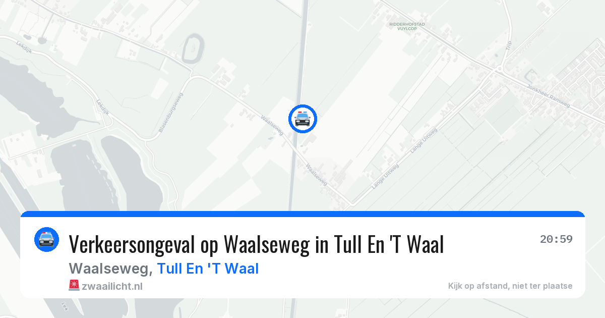 Verkeersongeval op Waalseweg in Tull En 'T Waal — 10 apr 2026