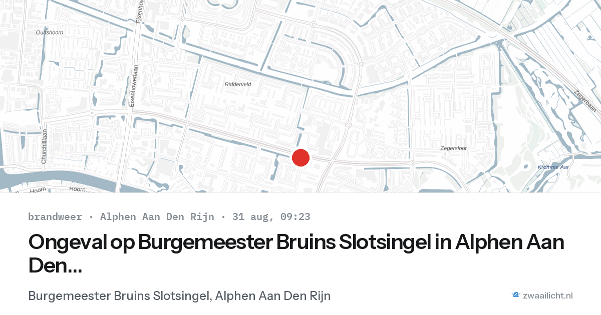 Ongeval op Burgemeester Bruins Slotsingel in Alphen Aan Den Rijn — 31 aug 2026