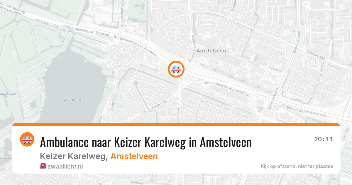 Ambulance naar Keizer Karelweg in Amstelveen — 9 aug 2026