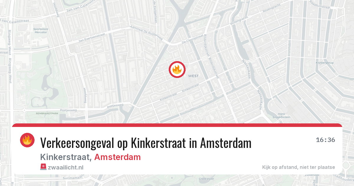 Verkeersongeval op Kinkerstraat in Amsterdam — 13 jul 2026