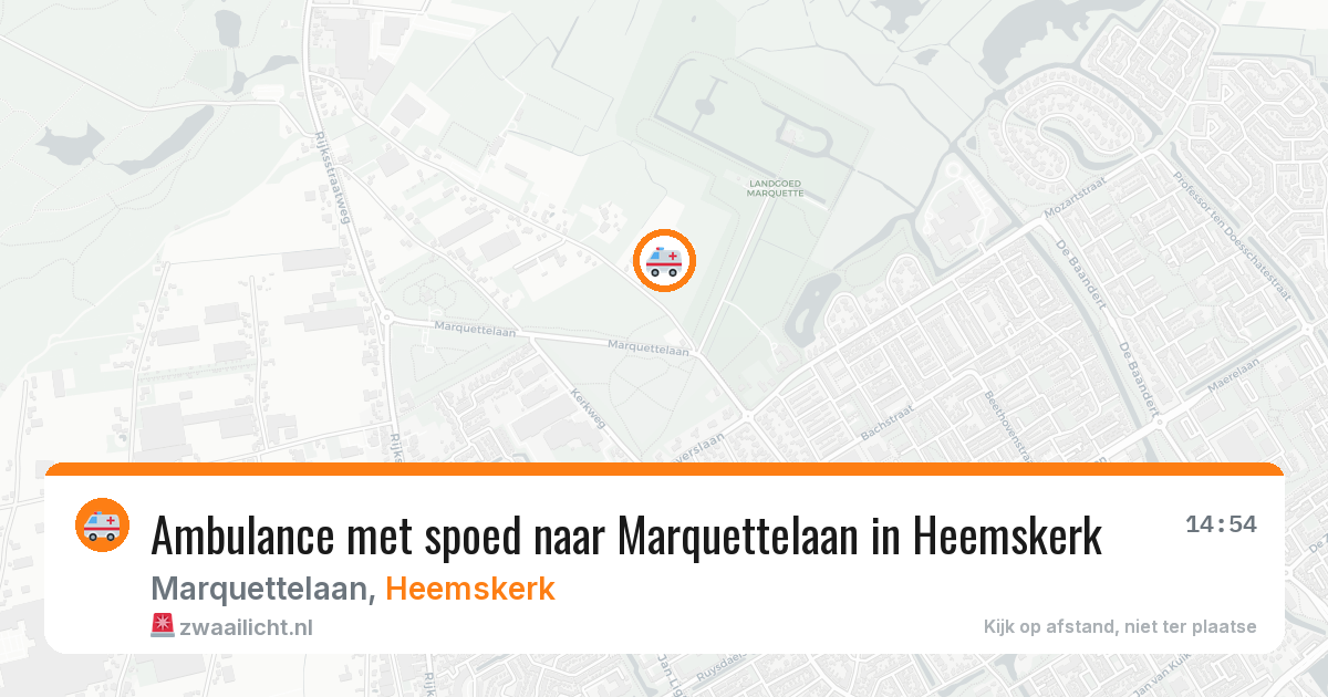 Ambulance met spoed naar Marquettelaan in Heemskerk — 14 aug 2026