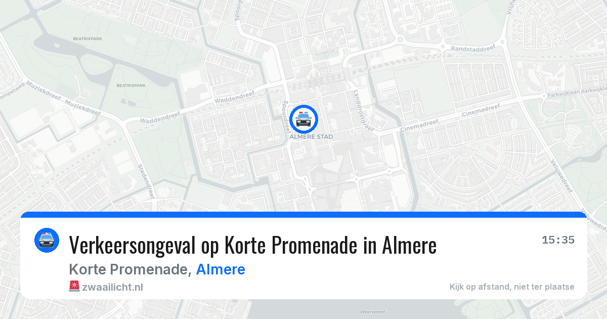 Verkeersongeval op Korte Promenade in Almere — 27 jun 2026